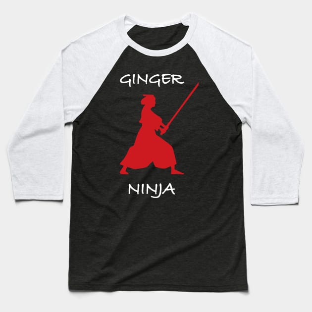 Ginger Ninja red hair gift Baseball T-Shirt by QQdesigns